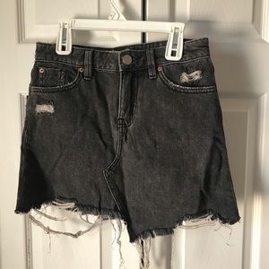 Urban Outfitters Black distressed denim skirt